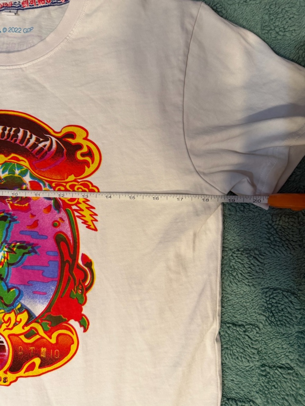 Grateful Dead x Plastered Graphic Tee Shirt White Multicolor Bear Print Size L - Picture 6 of 14